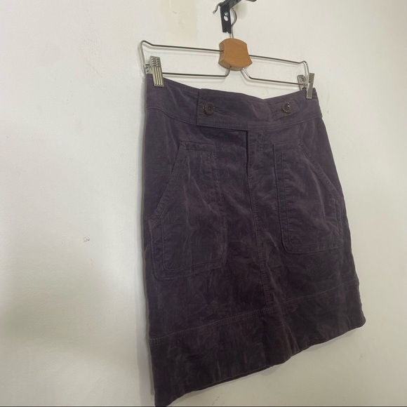 Anthropologie IDRA Dark Purple Baby Wale Corduroy Skirt Size 4 - Picture 3 of 11
